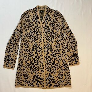 JM Collection Cardigan Size Small  NWT Animal Print Open Front